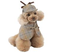 Chapeau de détective pour chiens - Costume de détective pour chiens célèbres, ensemble de vêtements pour animaux de compagnie, costume d'Halloween pour animaux de compagnie