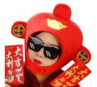 Chapeau de dieu de la richesse, chapeaux en peluche, chapeau de dieu de la fortune, chapeau de Nouvel An chinois, chapeau de costume de festival, chapeau de festival de Dieu de la richesse