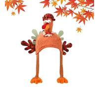Chapeau de dinde de Noël, chapeau de dinde | Chapeau de dinde à longues jambes, costume de chapeau de poulet, décorations de Thanksgiving, chapeau de dinde en peluche de dessin animé pour Thanksgiving