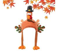 Chapeau De Dinde De Noël - Polyester, Casque En Peluche, Surélevé | Casquette Dei Fête Amusante, Accessoire Costume Dee Vacances Fantaisie, Vêtements Fête Dee Thanksgiving Et Noël Pour Adultes,