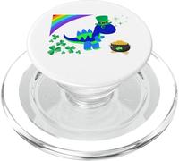 Chapeau de Dinosaure Bleu Amusant et Pot d'or pour la Saint-Patrick PopSockets PopGrip pour MagSafe