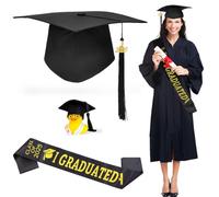 Chapeau de Diplomé, Chapeau d'étudiant Bachelor, Chapeau de Baccalauréat avec Chapeau Diplomé Écharpe et Canard de Bain Universitaire, Ensemble Chapeau Diplômé pour la Remise de Diplôme, Unisexe