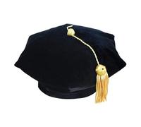 Chapeau de Diplômé Doctorat en Velours avec Pompon en Lingot d'or pour étudiant Femme Homme Universitaire 2025 Pendentif Graduation