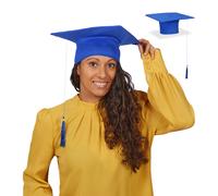 Chapeau de diplômé Lot 2 Toque d'étudiant Coiffe diplôme Pompon taille unique
