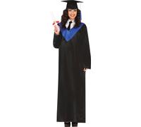 Chapeau de docteur diplômé Costume de remise de diplôme Look académique Tenue de professeur d'été, Taille : 48 - 50 (M) Couleur : Bleu