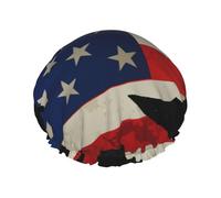 Chapeau de douche polyvalent avec imprimé aigle américain et drapeau pour homme et femme - Réutilisable - Léger et doux