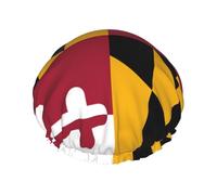 Chapeau de douche polyvalent avec imprimé drapeau de l'État du Maryland pour homme et femme - Réutilisable - Léger et doux