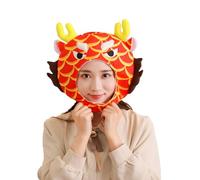 Chapeau de dragon en peluche pour enfant et adulte, fête du Nouvel An, jeu de rôle pour réunion de famille, cosplay, mascottes, couvre-chef, tête de dragon pour fête