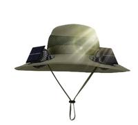 Chapeau de fan solaire - Chapeau de soleil à bord large pour la protection des UV, ventilation mains libres avec casque léger, bonnet de refroidissement d'été pour adultes, hommes, femmes, pêche, jard