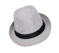 Chapeau de fête classique pour homme et femme - Pour mariage, voyage, extérieur - Protection solaire - Respirant - Pour danses jazzy et interprètes de danse - Fedora Voyage, Chemise gris clair bla