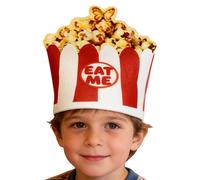 Chapeau de fête Crazy Popcorn - Chapeau créatif sur le thème de la nourriture pour Halloween et Cosplay | Casquette de costume de pop-corn à impression numérique pour et adultes | Chapeaux