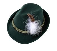 Chapeau de fête de la bière - Chapeau allemand en feutre avec plumes - Chapeau bavarois vert - Chapeau bavarois avec détails en plumes