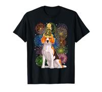 Chapeau de fête pour Chien Beagle Happy New Year 2026 T-Shirt