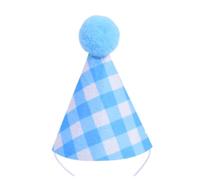Chapeau de fête pour Petit Chien avec cône à Carreaux, Accent supérieur et mentonnière élastique pour Photos d ' Anniversaire, Accessoire Photo d ' Anniversaire pour Animal de Compagnie