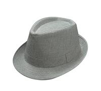 Chapeau de gangster pour homme et femme, Trilby Chapeau Fedora Unisexe Classique Panama Chapeau Snap Vintage Style Dress Chapeau Comhats Été Chapeau de Plage Chapeau Jazz Chapeau de Mariage, gris, L