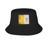 Chapeau De Godet Drapeau De La Cité du Vatican Femme Chapeau De Pêcheur Respirant Pliable Bonnet De Soleil, pour De Pêche, La Randonnée, Le Camping, 56-58cm