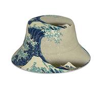 Chapeau De Godet La Grande Vague De Kanagawa, Oeuvre Japonaise De Hokusai Chapeau De Seau Réversible Pliable Été Chapeaux De Visière, pour Le Camping, La Randonnée, 56-58 Cm