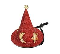 Chapeau de Hamster en Peluche Courte Premium, Lune et Motif étoile, Sangle Réglable, pour Les Petits Animaux, Décoration pour Animaux de Compagnie, Fait Feutre avec Crochet et Boucle, adapté aux