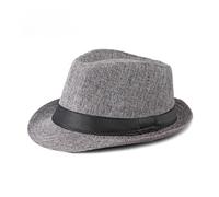 Chapeau de Jazz en Lin for Hommes et Femmes, Chapeau Protection Solaire Plein air, Printemps été pour événements Officiels et Mariages(Dark Gray)