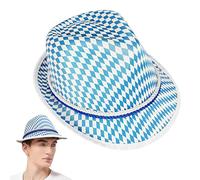 Chapeau de jazz Fedora pour homme style vintage | Couvre-chef classique festif à carreaux pour sorties en famille, concerts de campagne, activités de plein air, fêtes, mariages, plage, événements