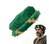 Chapeau de la Renaissance | Vintage Bordure Dorée Rembourré,Bonnet de la Renaissance à Bord Roulé | Pour Hommes Femmes Spectacles De Scène Halloween Bals Masqués Et Fêtes De Fin D'Année Festives