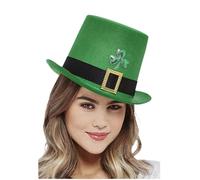 Chapeau de la Saint-Patrick pour femme avec imprimé trèfle irlandais amusant - Chapeau de léprechauns sur le thème vert - Accessoire de déguisement irlandais - Chapeaux fantaisie pour femme (vert