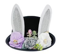 Chapeau de lapin de Pâques - Chapeau de bombe de lapin avec fleurs | élégant pour le jeu de rôle, coiffe de carnaval, coiffe douce pour femmes, hommes