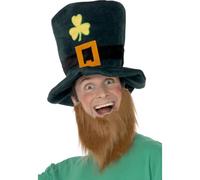 Chapeau De Leprechaun Accessoire De Déguisement Pour La Saint-Patrick + Barbe