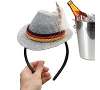 Chapeau De L'oktoberfest - Les Adultes Se Sont Sentis Bavarois Avec Des Détails De Plumes | Fedora Bavarian Hat Decoration Pour Femmes Adultes Oktoberfest Halloween Events Carnival & Parties