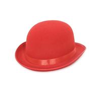 Chapeau de magicien for femme, casquette de gentleman, chapeau de jazz, haut-de-forme, noir et rouge, chapeau melon de fête Pour les Fêtes, au Quotidien(Red)
