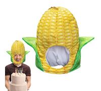 Chapeau de maïs en peluche, costume de chapeau de maïs, costume de tête de fruit, accessoires créatifs uniques de décoration de chapeau de ferme en peluche pour les festivals de la récolte