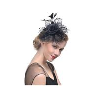 Chapeau de mariage Bandeau avec plumes et fleurs for femme, élégant, for mariage, église, invité, fête, accessoires(Type C)
