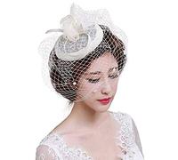 Chapeau de Mariage Bibis Femme Coiffure Bride Fascinator Épingle à Cheveux Nuptiale élégantes Voilette en Maille pour Cocktail Mariage Derby Églises Cérémonie Photographe Fête Soirée Déguisement