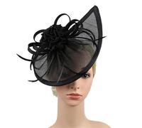 Chapeau De Mariage Chapeau bibi en forme de larme for soirée thé, serre-tête à fleurs, couvre-chef for cocktail(Black)