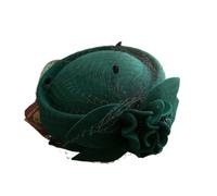 Chapeau De Mariage Chapeau bibi en laine for femme, chapeau d'hiver feutre, de mariage, d'église, voile, nœud papillon, fedora(Color-01)