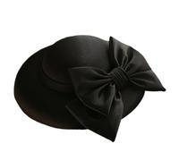 Chapeau De Mariage Chapeau bob élégant for femme avec nœud et pinces for mariages, banquets tenues de fête(2-black)