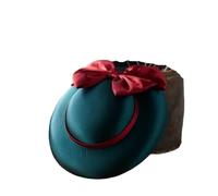 Chapeau De Mariage Chapeau bob élégant for femme avec nœud et pinces for mariages, banquets tenues de fête(4-green)