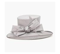Chapeau De Mariage Chapeau de mariée luxe, chapeau formel for femme, plat en sinamay avec plumes, for fête thé(Gray)
