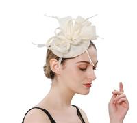 Chapeau De Mariage Chapeau fascinateur for femme, cocktail, mariage, église, couvre-chef, accessoires for cheveux en plumes, for(Beige)