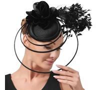 Chapeau de Mariage Chapeaux Fascinator for occasions de course, nœud papillon, chapeaux mariage, d'église, for femmes, fantaisie, cocktail, fête, plusieurs couleurs pour Déguisment Soirée Fête(Black)