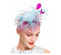 Chapeau De Mariage Coiffe De Mariée En Plumes For Bal Fin D'année, Épingle À Cheveux Fil Filet, Fleur, Petit Chapeau Exquis For Femmes, Fascinateur For Fille(Q)
