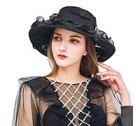 Chapeau de Mariage Dentelle Femme Capeline Pliable Tulle Elégante Chapeau de Soleil Protection Solaire Casquette Visière Plage Voyage Chapeau de Cérémonie Église Cocktail Fête