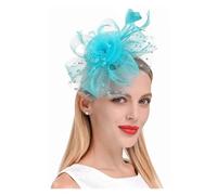 Chapeau De Mariage Fascinateurs Vintage for Femmes Chapeaux Ascinator for Mariage Et Église Bandeau Chapeau Casquettes Tea Party(Lake blue)
