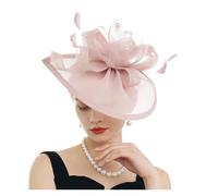 Chapeau De Mariage Fascinators Plume Mariage Goutte Chapeau Fleur Mariée Cocktail Thé Fête Chapeaux Femmes Bandeau Accessoire Cheveux(Nude)