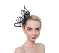 Chapeau De Mariage Femmes Élégant Fascinateur Chapeau Pinces À Cheveux Fleur Plume Maille Fil Cocktail Fête Mariage Accessoires De(D)