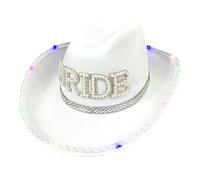 Chapeau de mariée à LED avec strass pour fête de mariage, enterrement de vie de jeune fille, accessoire de costume pour femme