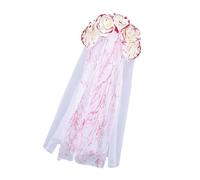 Chapeau de mariée punk avec fleur et voile pour Halloween, bal masqué, fête de la mort, costume de mariée