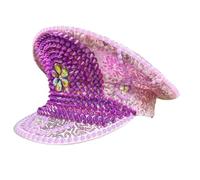 Chapeau de marin champagne avec strass - Accessoire de mode pour enterrement de vie de jeune fille et festivals, célébration de mariage