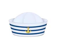 Chapeau de marin pour adolescents adultes avec rayures blanches et bleues Captain Navy Halloween Cosplay avec ancres brodées Chapeaux pour femme Mariage pour homme Costume pour casquette de baseball