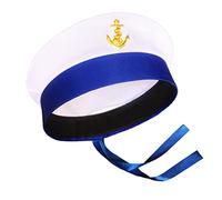 Chapeau de marin pour homme - Bleu marine - Réglable - Pour adulte et enfant - Pour homme et femme - Pour fête